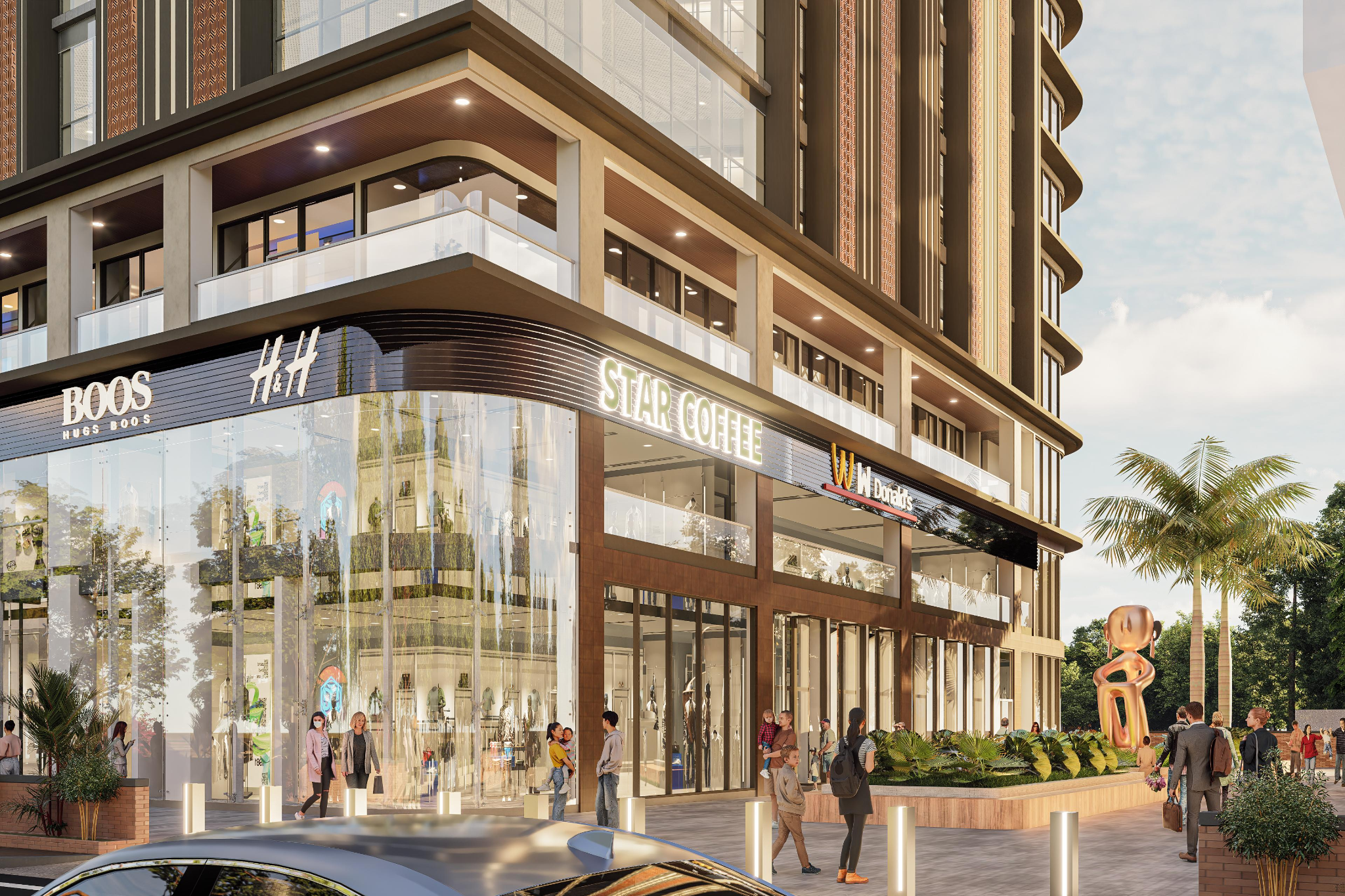 Modern commercial space with retail frontage
