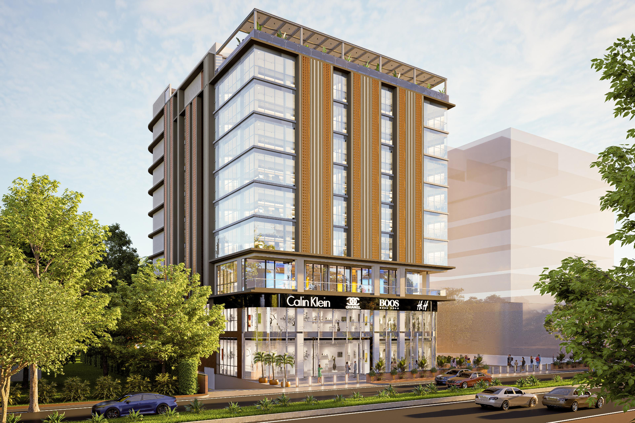 Modern commercial property exterior